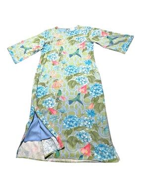 MARIGOLD BY VICTORIA DUNN WOMENS MEDIUM LONG FLORAL DRESS BOHO MAXI SIDE SLITS